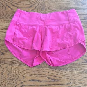 Lululemon Sonic pink speed up shorts size 2